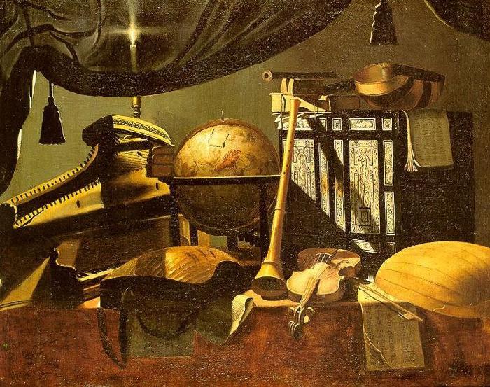 Evaristo Baschenis Still Life with Musical Instruments oil painting picture